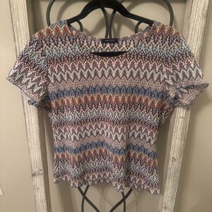 Jaipur 100% Polyester Patterned‎ Multicolor Women’s Top Size Medium